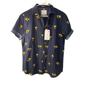 Denim And Flower Ricky Singh Button Down Shirt Palm Trees  Size L $44 NWT
